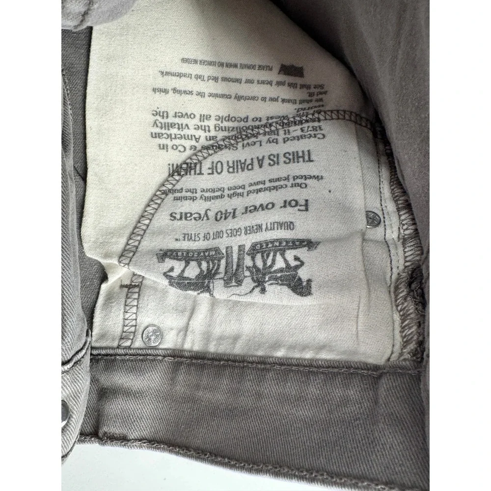 Levi's 513 Jeans 30x30 Slim Straight Pants Mens Grey Denim Jeans Casual Workwear